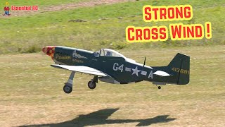 Giant RC P-51 battles fierce cross winds ! Piloted by Adam Broomhead | Popham Model Show 2025
