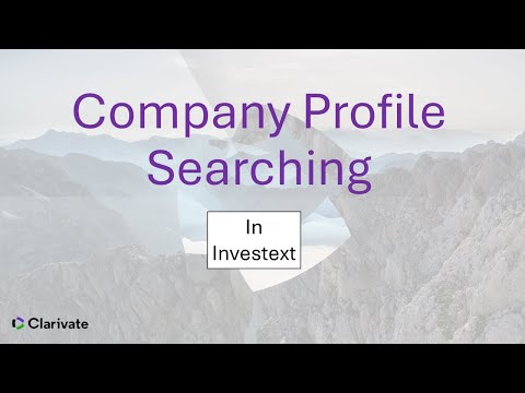 Company Profile Searching in Investext