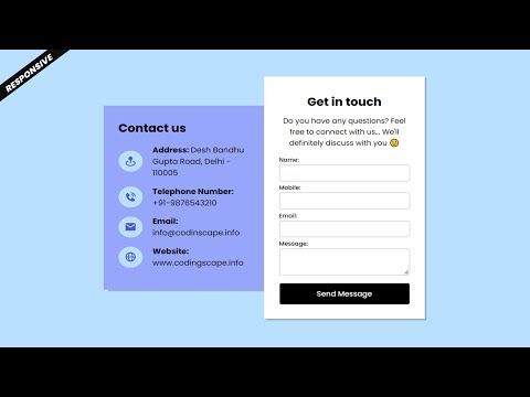 How to Make Responsive Contact Us Page Design using HTML, CSS