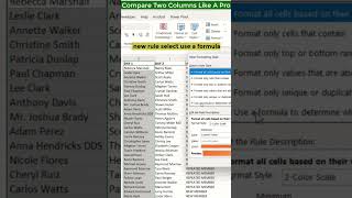 Compare Two Columns Like a pro#exceltips #excellearning #excel