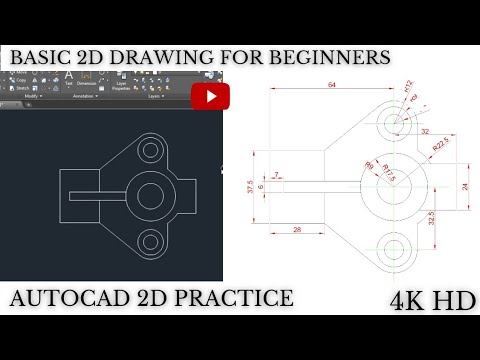 AutoCAD 2D Practice Drawing for beginners in Hindi | Autocad 2D | #autocad_3d #autocad_2d #autocad