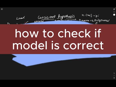 how to verify if the model is correct| Checking the hypothesis and its consistency| bias-variance