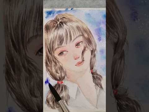 my watercolor character, Asa