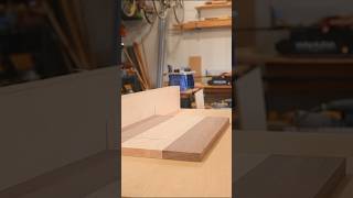 Smoothing out the seams of this walnut and maple cheese board and then cutting it to size.  #maker