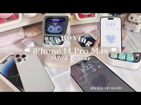 ✨ ❝ iPhone 14 Pro Max Silver ❞ ┆ aesthetic unboxing + IOS16 customisations + accessories 🌸