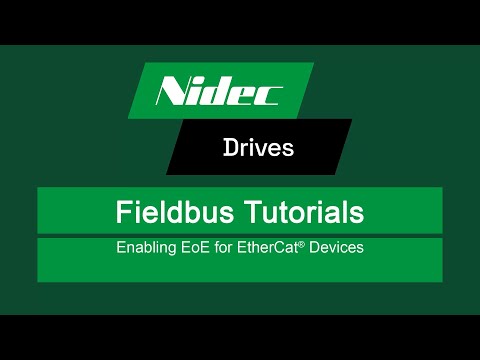 Configuring EoE (Ethernet over EtherCat) for Nidec Drives products.