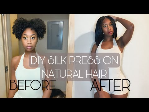 HOW TO SILK PRESS AND TRIM TYPE 4 NATURAL HAIR AT HOME💇🏾‍♀️| PREVENT HEAT DAMAGE ON NATURAL HAIR