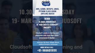 "🚀 100% Job Guarantee Batch | AWS, Azure, DevOps, Linux, Python | Demo on 19th March 2025!" #cloud