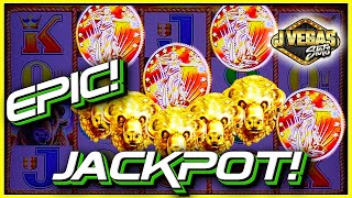YES!! HUGE JACKPOT WITH SO MANY FREE GAMES! Buffalo Gold Slot EPIC!
