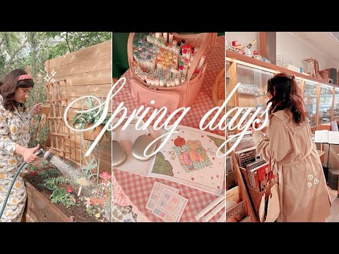 Spring Days 🧺🍓 vintage shopping, making a fairy garden, decorating, baking, & more
