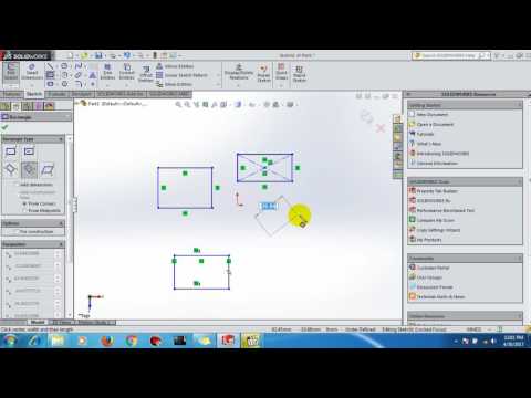 6  SolidWorks 2015 Tutorial 6  Rectangles using and types, center line
