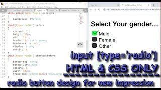 radio button css no script best look for the form  | login form | registration form