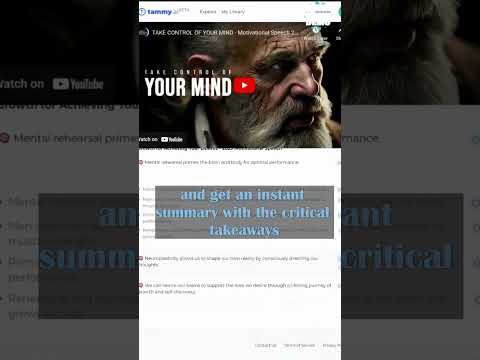 AI Tool Demo: Summarize Any YouTube Video with Tammy AI