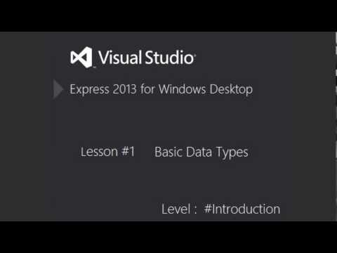 Visual Basic 2013 - Introduction (Data Types)