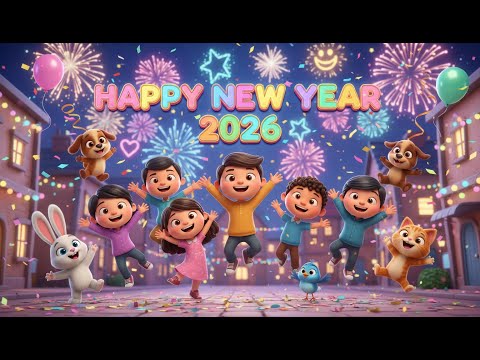 Happy New Year 2026 | 3D Cartoon Celebration for Kids 🎆🎉”