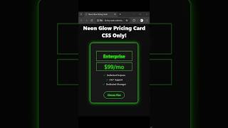 Create a Neon Glow Pricing Card with Just CSS! | CSS Card Hover Effects