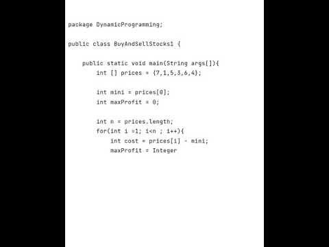 Buy And Sell Stocks to get maximum profit. | Dynamic Programming. #shorts
