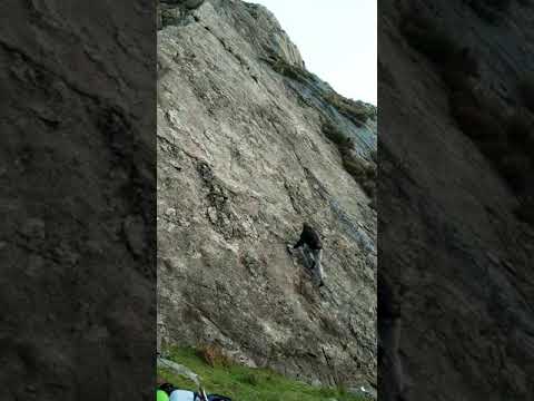 Free solo slab climb - Hare Crag