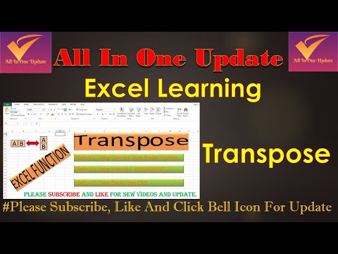 Excel Transpose Formula | How to Use Transpose In Excel | Reverse In Excel