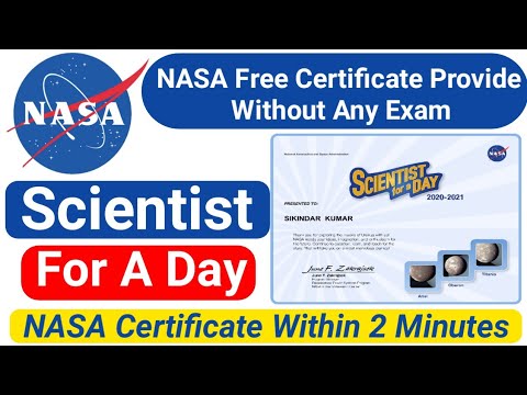 NASA Free Certificate | Scientist For A Day | Free Online Certificate | NASA |  Gov. Certificate.