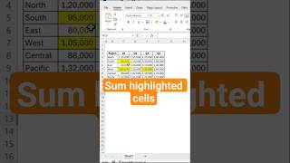 Sum highlighted cells! #excel #spreadsheetmagic #microsoftexcel #dataextractor #exceltips