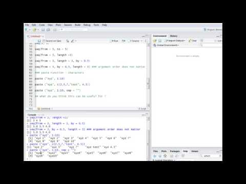 R tutorials - first coding lines p2 - seq, paste, rep