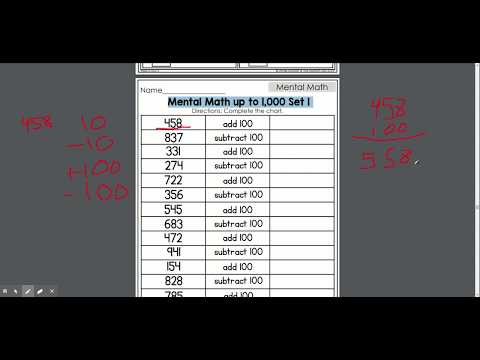 Mental Math up to 1,000 set 1