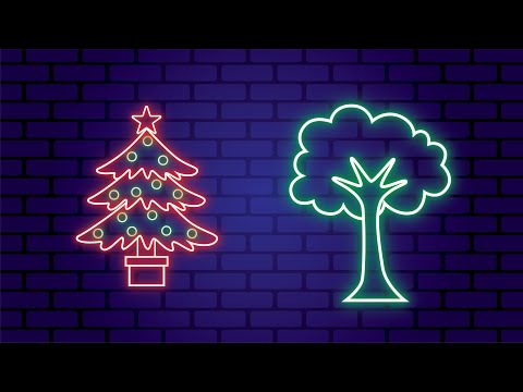 Neon Effect | How to create Neon Light Tree in Adobe Illustrator