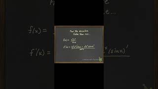 Find the derivative using the product and quotient rules #maths #calculusconcepts #calculus