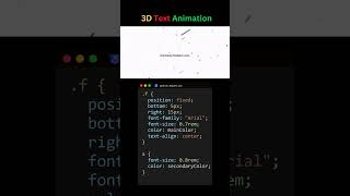 3D Text Animation: Floating CSS Motion Graphics! ✨#coding #programming #text #htmlcss #uiux #trend