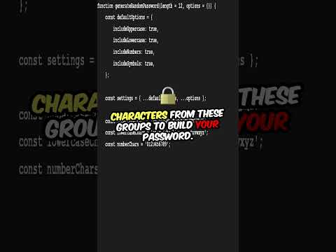 How to Build a Random Password Generator in JavaScript! 🔒#javascript  #PasswordGenerator