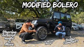 Modified Bolero 🔥🔥 Black Beast ⚫️ 5 Seater Modification 💺 Interiors 🚘 Led Lights ✨️ देसी जी वैगन ✨️
