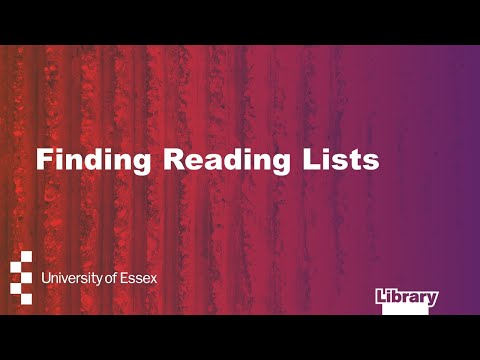 Finding Reading Lists