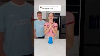CAN YOU DO IT? 😳🤔🤣 VIRAL CUP SONG TUTORIAL? 👀 #shorts #viral #trend #tutorial