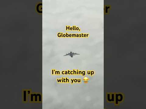 We encountered and overtook a C17 Globemaster transport aircraft during our trans-Pacific flight😜