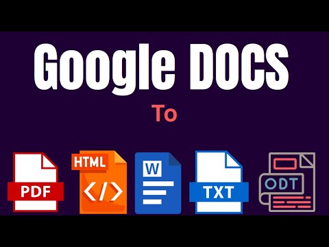 Google DOCS  to PDF, HTML, txt, ODT