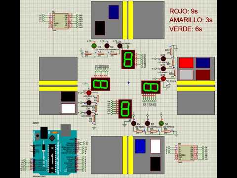 SEMÁFORO PARA CRUCE DE VÍAS CON DISPLAY EN ARDUINO SIMULANDO