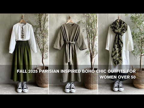 Fall 2025 Parisian Inspired Boho Chic Outfits for Women Over 50