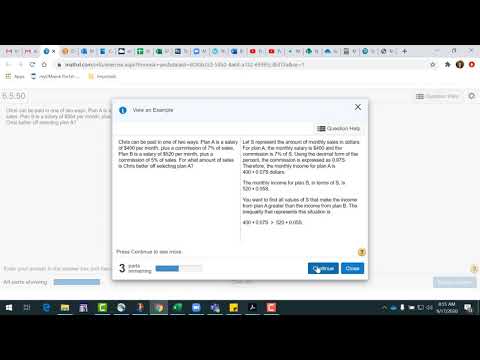 Using inequalities to solve an application question with sales and commission