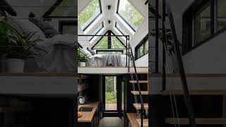 Tiny House - Rustic Cabin Loft Interior Design #TinyHouse #RusticCabin  #CozyHome #TinyLiving