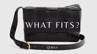 What's In My Bag ~ Bottega Veneta Dupe | Quince Italian Leather Handwoven Flap Crossbody