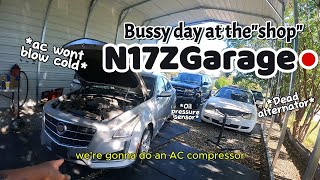 Cadillac CTS 2.0T A/c compressor replacement, Busy day at the shop, Acura tl alternator replacement