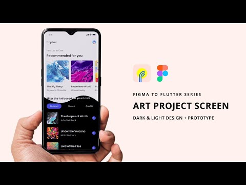 Art App Screen - Dark & Light App Figma - UI Design - Speed design - Figma to Flutter - Part 1