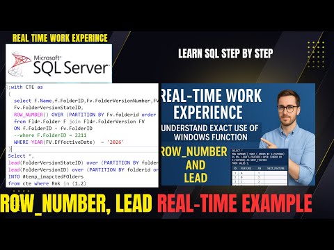 Sql Real Time Work Example of Windows Function Row Number & Lead in Sql | Learn Sql Step By Step.