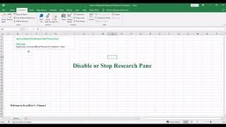 How to Disable the Research Task Pane in Excel