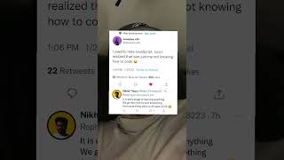 #webdev #javascript #learntocode #juniordeveloper #softwareengineer #devcrew #codetok #reactjs