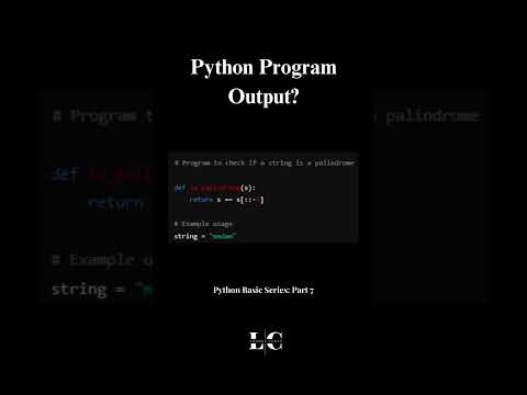 Python Basic Series: Part 7 - Check if a String is a Palindrome 🔄