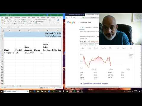 MS Excel Build a Simple Stock Portfolio