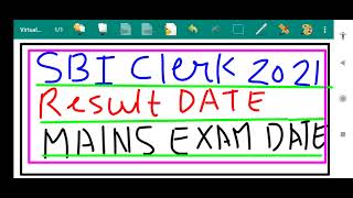 sbi clerk result date 2021😮😧mains exam date....