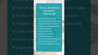 Small Business Finances Checklist